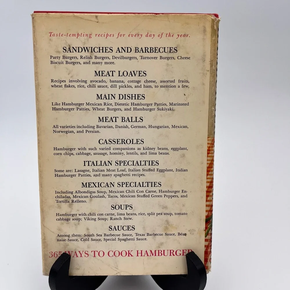 365 Ways to Cook Hamburger Doyne Nickerson Vintage 1960 Hardcover Cookbook